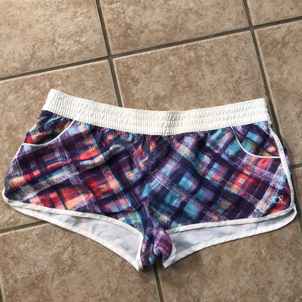 Bright pretty plaid OP Jrs XL 15/17 swim shorts